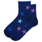 Navy HOTSOX Women's Metallic Stars Anklet