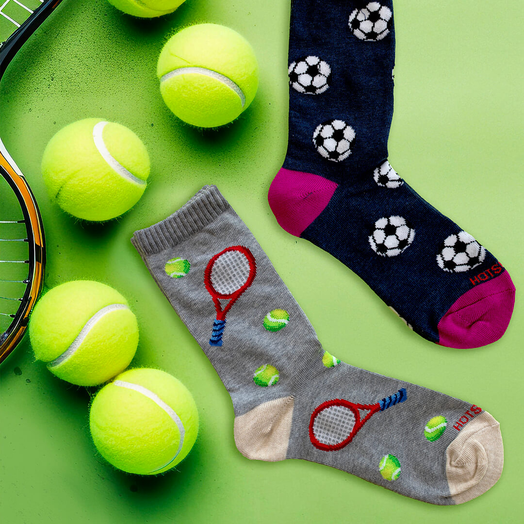 Assorted women's sports-themed novelty HOTSOX