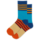 Colorful striped socks on a white background