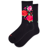 HOTSOX Women's Fuzzy Floral Crew thumbnail