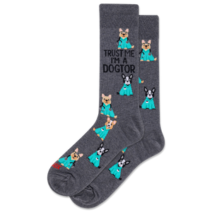 HOTSOX Men's Trust Me I'm a Dogtor Crew Socks