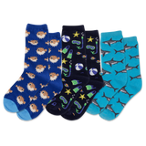 HOTSOX Kid's Pufferfish Crew Socks 3 Pair Pack
