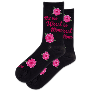 HOTSOX Women's Not the Worst Mom Crew Socks