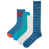 HOTSOX Women's Stripes and Dots Socks 4 Pack