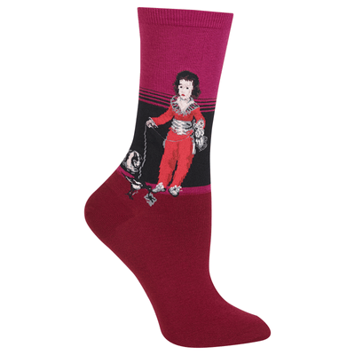 HOTSOX Women’s Goya's Boy with Cat Crew Socks