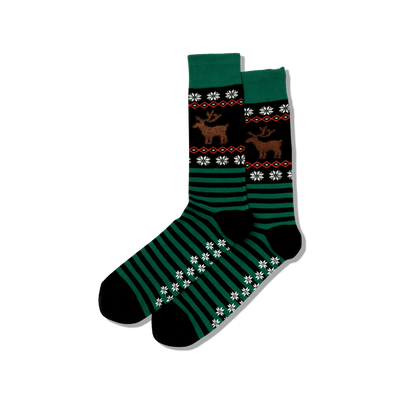 HOTSOX Men's Reindeer Crew Socks