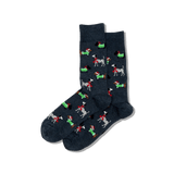 HOTSOX Men's Christmas Dogs Crew Socks thumbnail