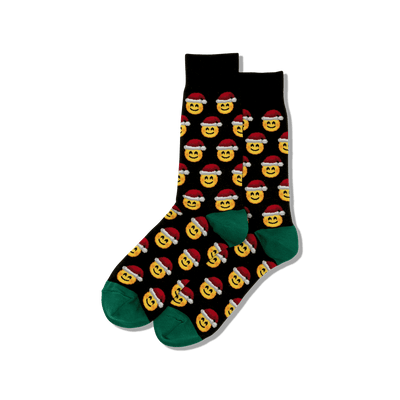 HOTSOX Men's Santa Smile Emoji Socks