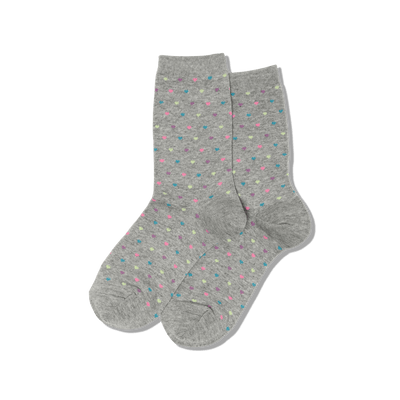 Womens Pin Dot Heart Socks