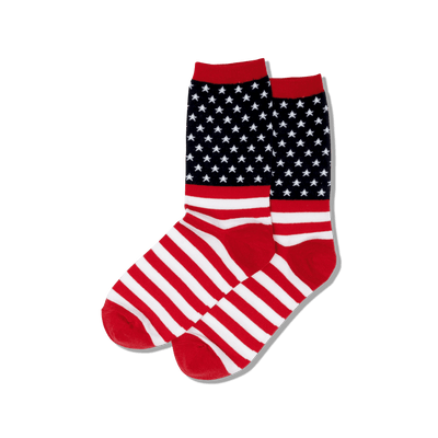 HOTSOX Women's American Flag Crew Socks