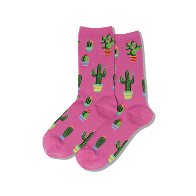 Women's Potted Cactus Crew Socks