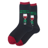 HOTSOX Women's Dreaming Of A Wine Xmas Crew Socks