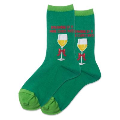 HOTSOX Women's Dreaming Of A Wine Xmas Crew Socks