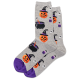 HOTSOX Women's Witch Pumpkin Crew Socks thumbnail