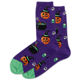 HOTSOX Women's Witch Pumpkin Crew Socks