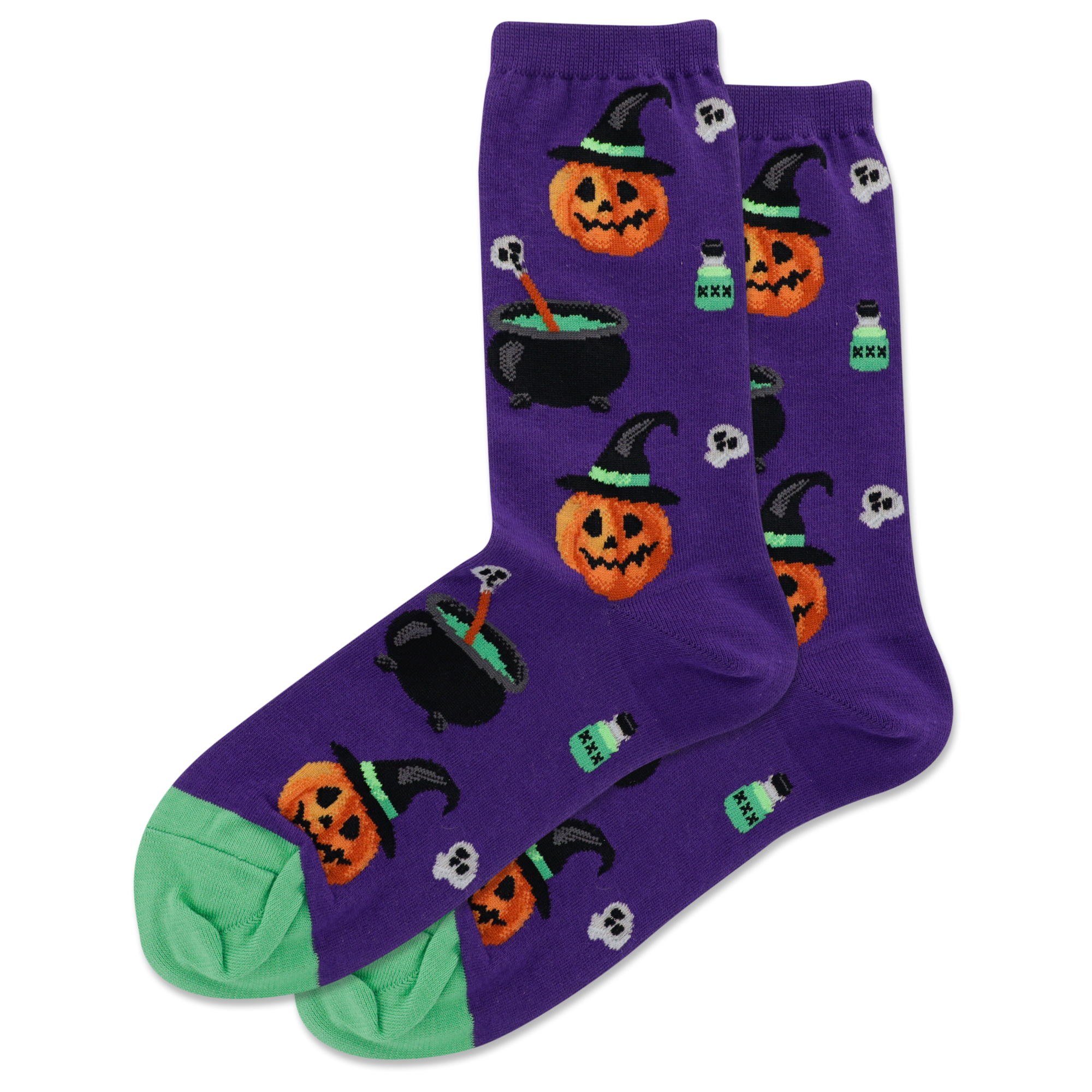 Cute Halloween Pumpkin Women's Compression Socks Turquoise Witch Hats Stars  Athletic Tube Sock Unisex Casual Knee High Socks Outdoor Sport Socks For