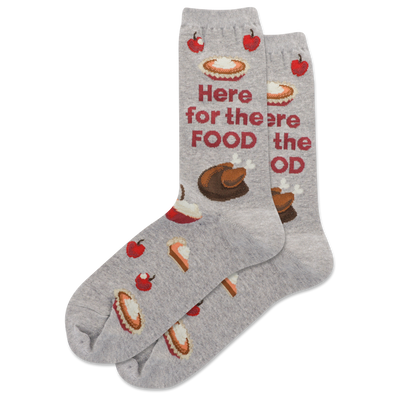 HOTSOX Women's Here For The Food Crew Socks
