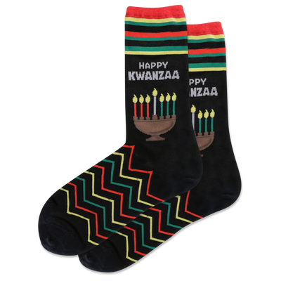 HOTSOX Women's Happy Kwanzaa Crew Socks