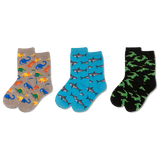HOTSOX Kid's Assorted Reptile Fish Socks 3 Pair Pack