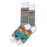 HOTSOX Men's Pride Rainbow Love Crew Socks thumbnail