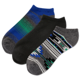 HOTSOX Men's Geometric Stripe 3 Pack Low Cut Socks