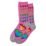 HOTSOX Women's Pride Rainbow Love Crew Socks