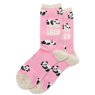 HOTSOX Women's Forever Lazy Panda Crew Socks