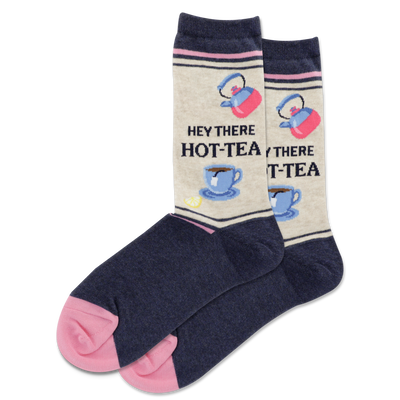 HOTSOX Women's Hey There Hot-Tea Crew Socks
