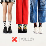 HOTSOX Women's alice + olivia Sassy Stace Face Multi-Color Crew Socks