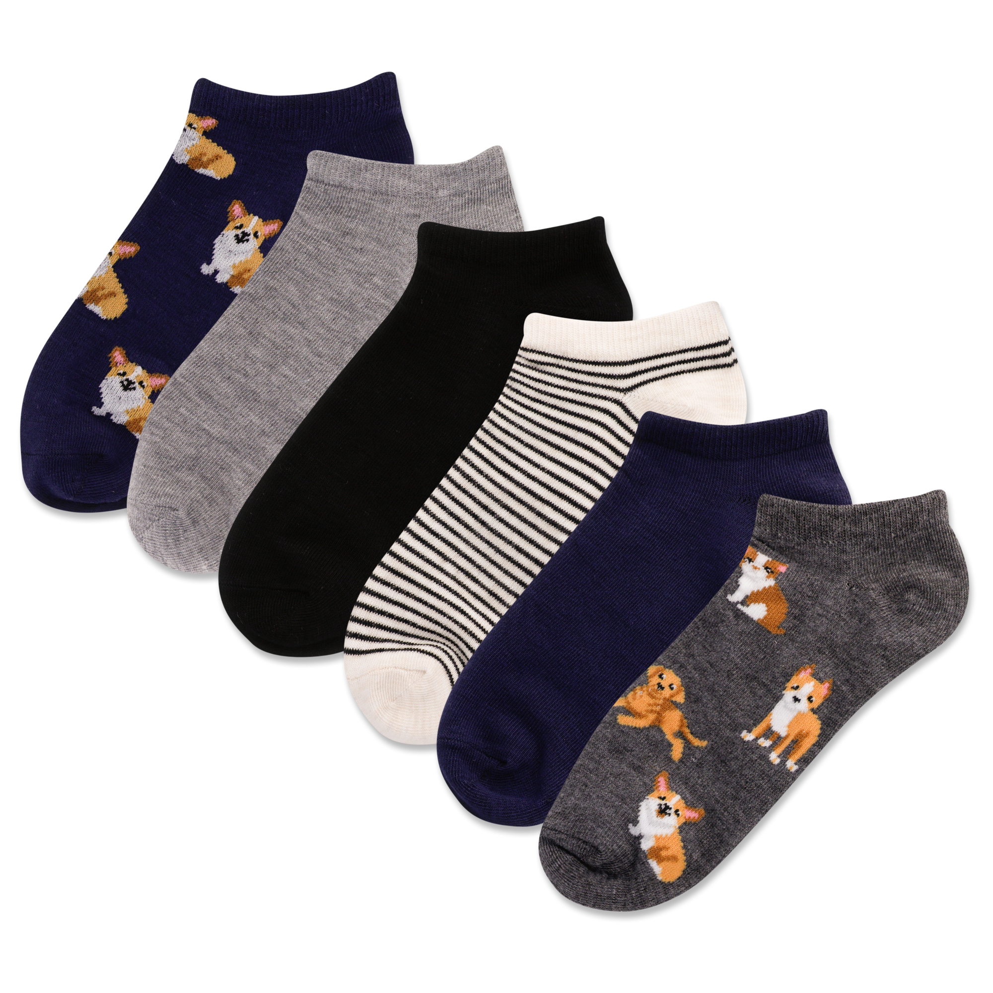 HOTSOX Women's Dogs 6 Pack Low Cut Socks