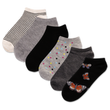 HOTSOX Women's Butterflies, Stripe, Solid, Dot 6 Pack Low Cut Socks