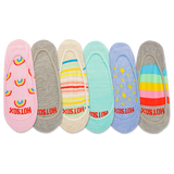 HOTSOX Women's Rainbow Theme Liner Sock 6 Pack