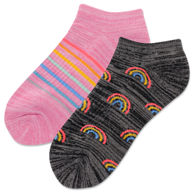 HOTSOX Women's Rainbow 2 Pack Low Cut Socks