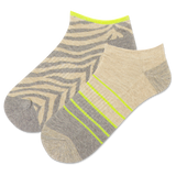 HOTSOX Women's Zebra Stripe Low Cut Sock 2 Pack