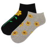 HOTSOX Women's Sunflowers Low Cut Sock 2 Pack