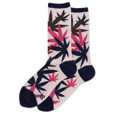 HOTSOX Women's Weed Leaf Crew Socks