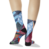 Women's Graffiti Wall Tube Socks Multi-Colored Back of Leg thumbnail