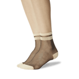 Women's Sheer Anklet Socks Natural On Leg Image One