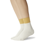 Women's Color Block Anklet Socks Cream On Leg Image One thumbnail