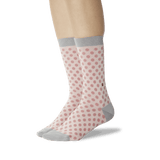 Women's Standout Dots Crew Socks Blush On Leg Image One thumbnail