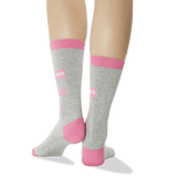 Women's Sagittarius Zodiac Socks Gray Heather Back of Leg