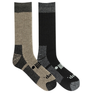 Jeep® Men's Performance Wool Hiking Crew Socks 2 Pair Pack Made in USA - Heavyweight, Cushioned Comfort