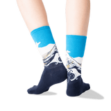 Women's Hokusai's Great Wave Socks in Marine Front