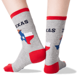 Women's Texas Crew Socks in Sweatshirt Gray Front thumbnail