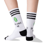 Women's Oh Kale No Crew Socks in White Front