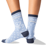 Women's Oy Vey Crew Socks in Blue Heather Front thumbnail