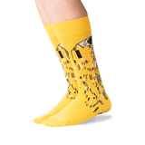 Men's Klimt's The Kiss Socks in Yellow Front