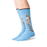 Men's Michelangelo's David Crew Socks in Blue Front thumbnail