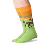 Men's Race Horse Crew Socks in Orange Front thumbnail