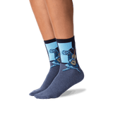 Womens Picasso's Old Guitarist Socks in Denim Front
